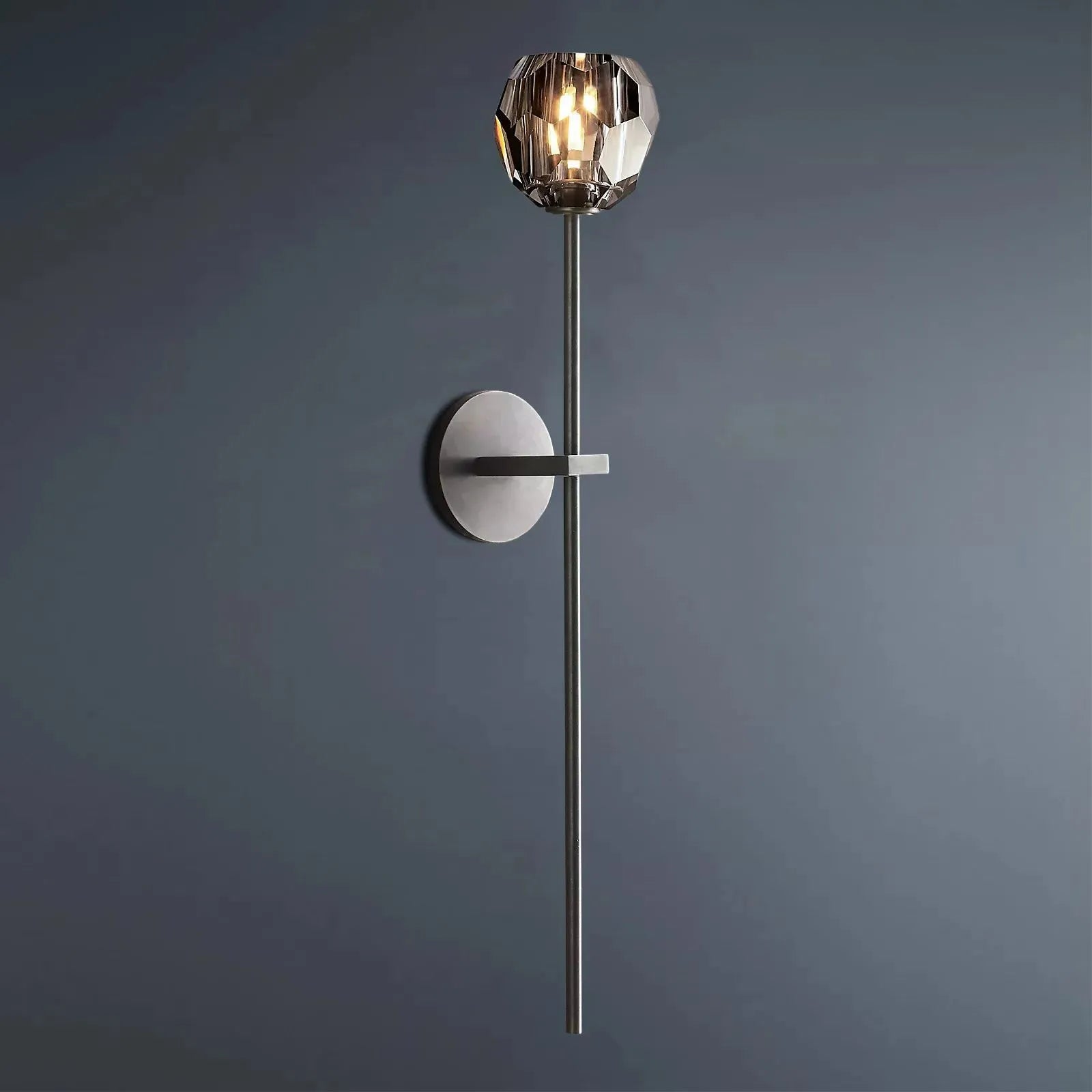 Boule De Crystal Ball Clear/Smoke Glass Grand Wall Sconce