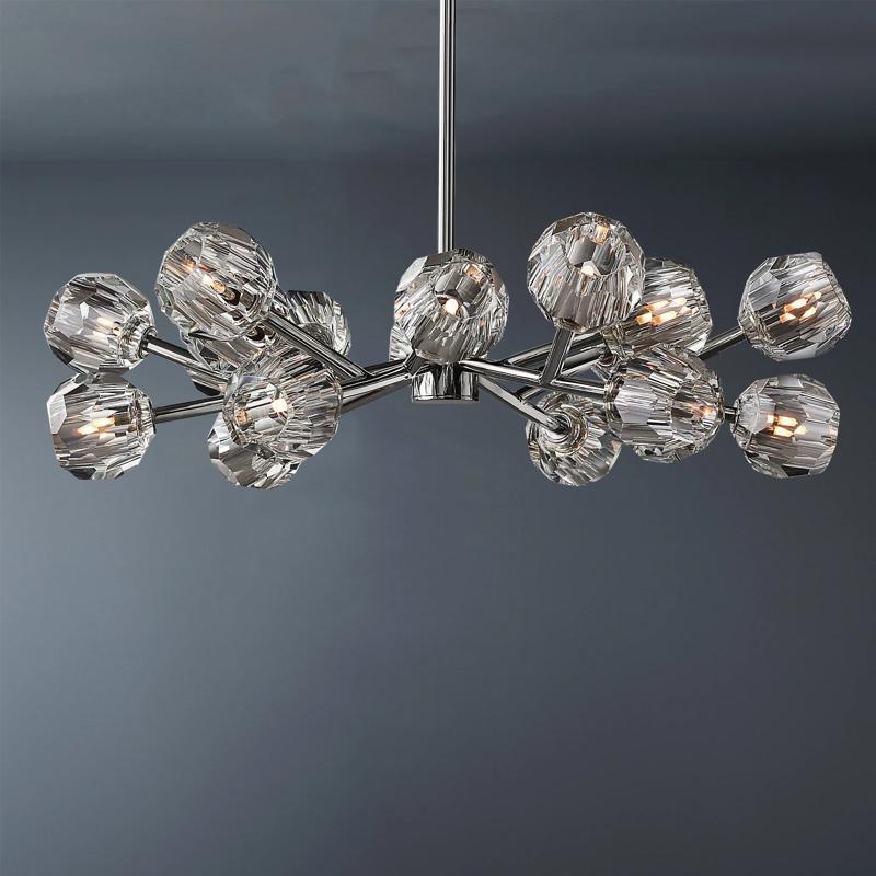 Boule De Multi-faceted Cut Clear Crystal Ball Chandelier 18-Light 36"