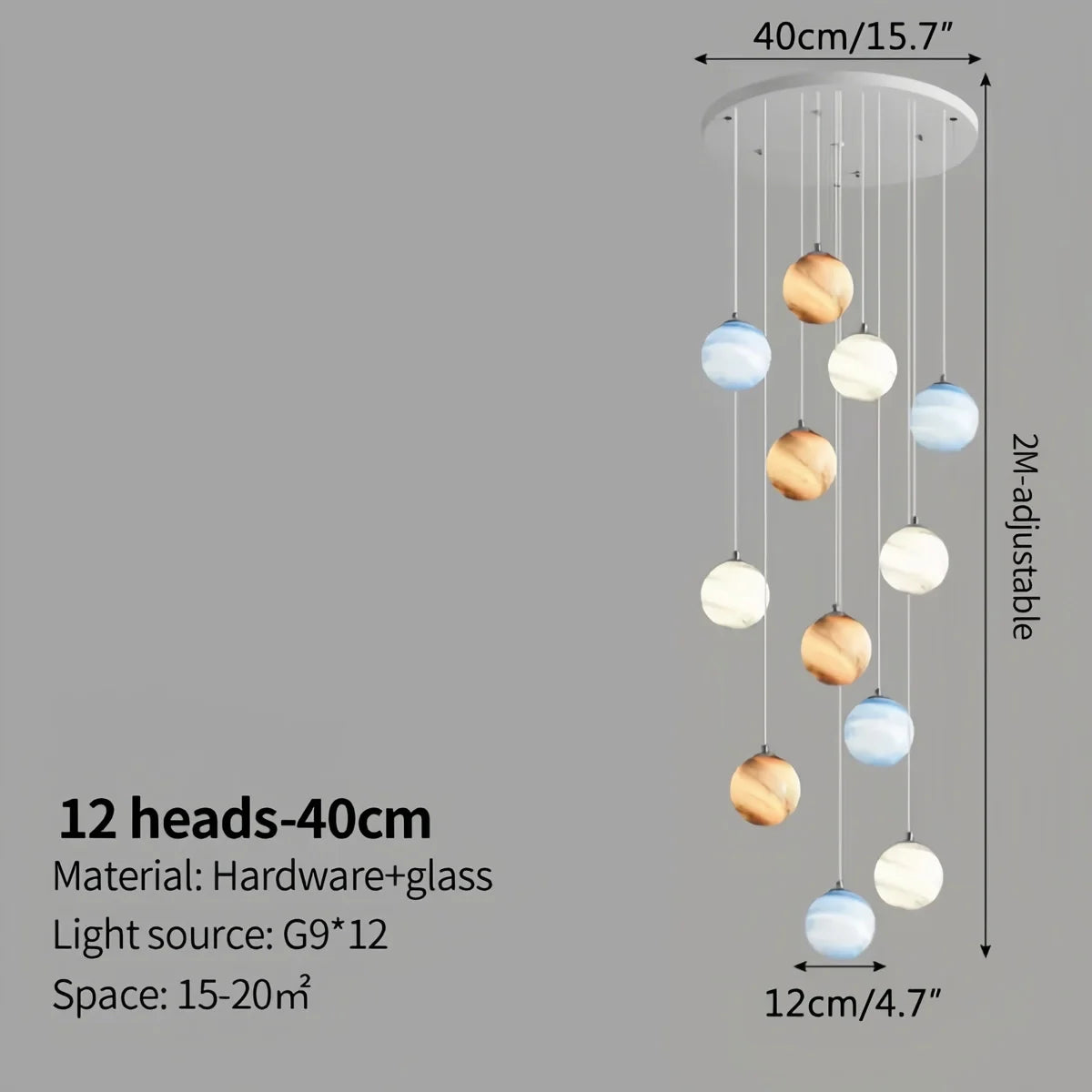Eloer Modern Attic 3D Moon Celestial Chandelier