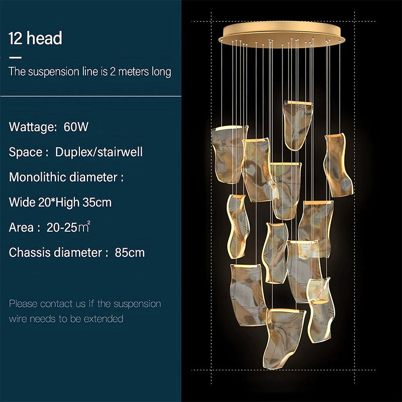 Eloer Light Luxury Art Large Chandelier for Living Room