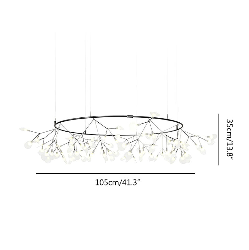 Eloer Black Firefly LED Chandelier for Dining Room