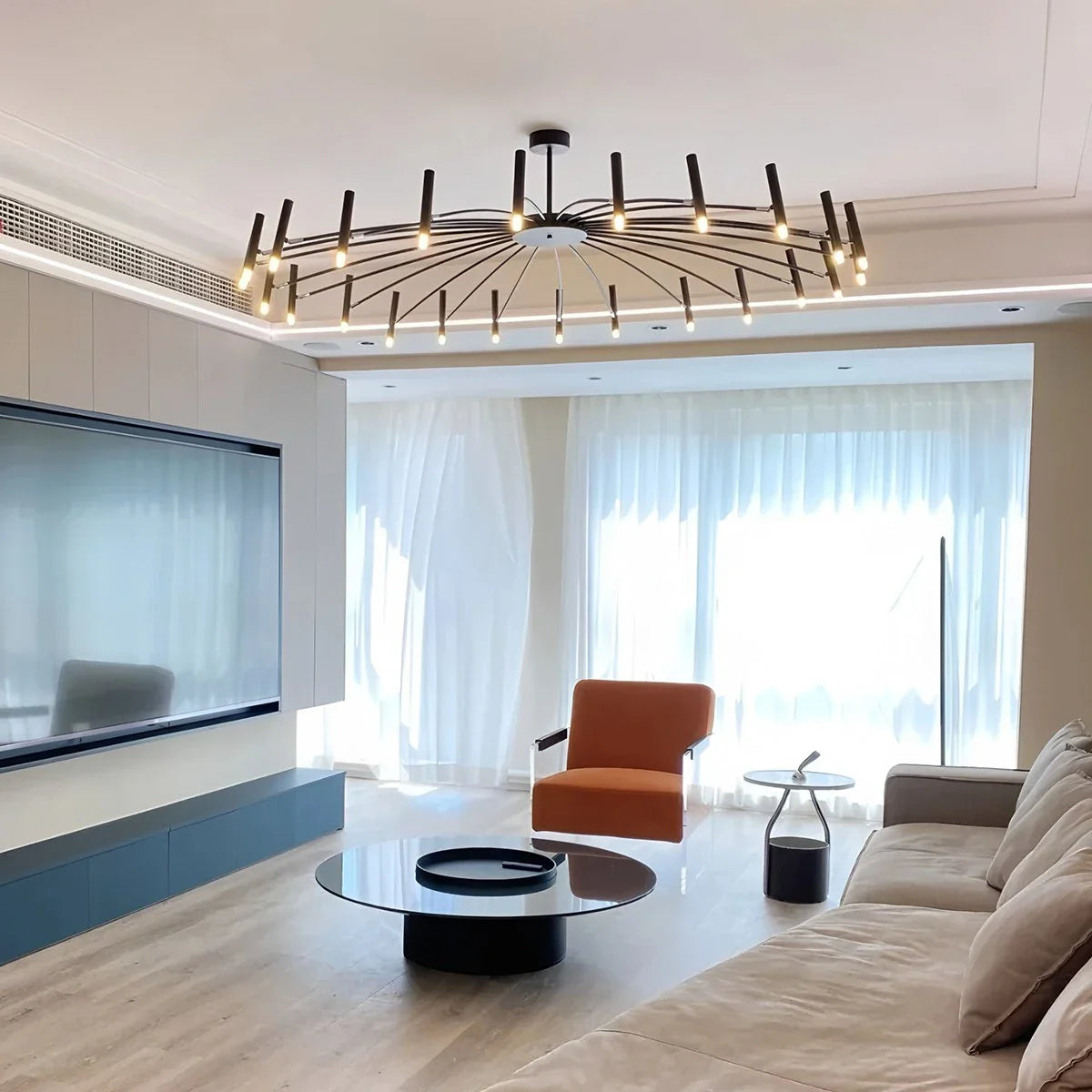 Eloer Modern Adjustable Candelabra Chandelier for Living Room