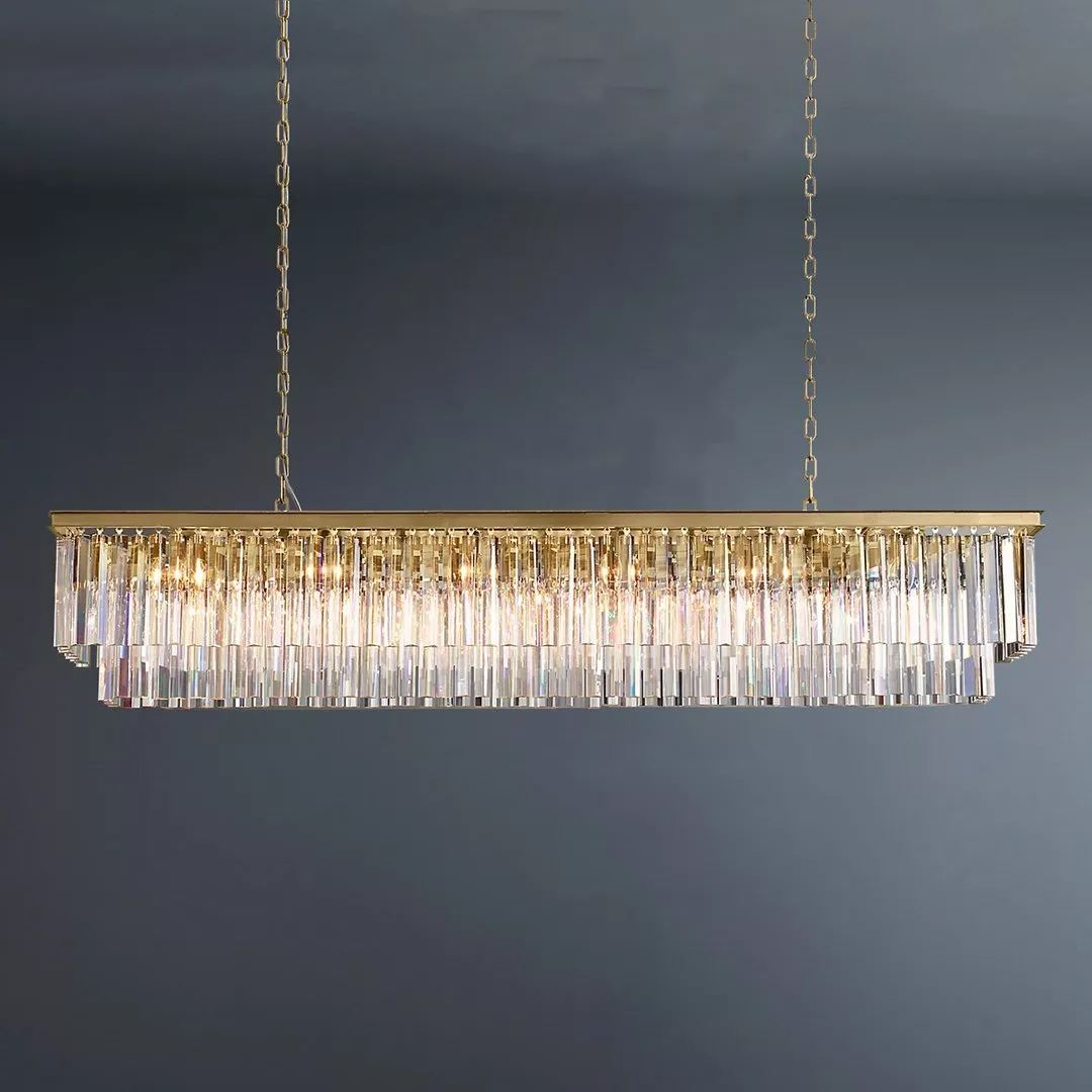 2-Tier Crystal 1920s Odeon Rectangular Chandelier L71"-konalight
