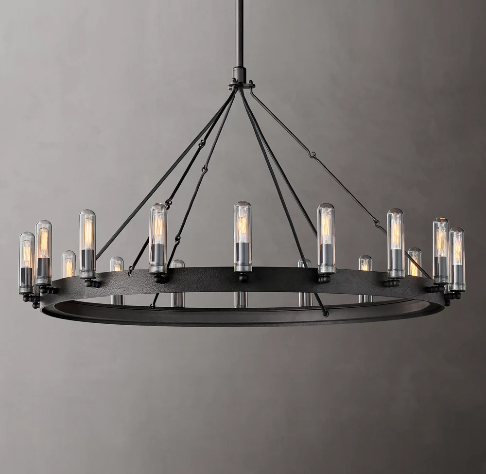 Camino Round Outdoor Chandelier For Living Room-konalight