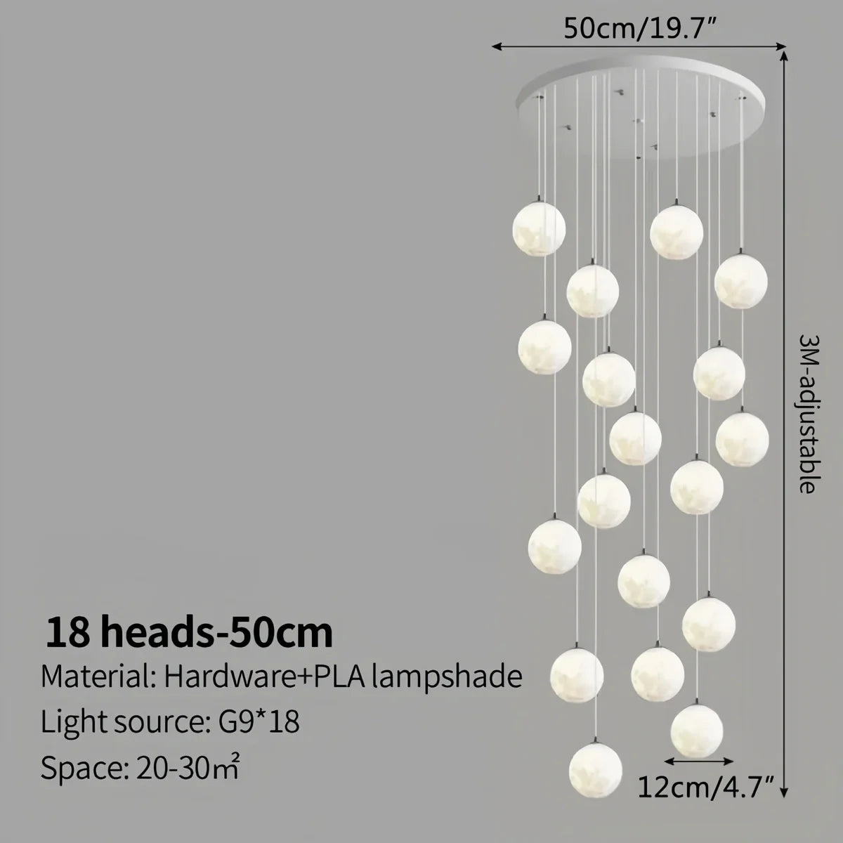 Eloer Modern Attic 3D Moon Celestial Chandelier