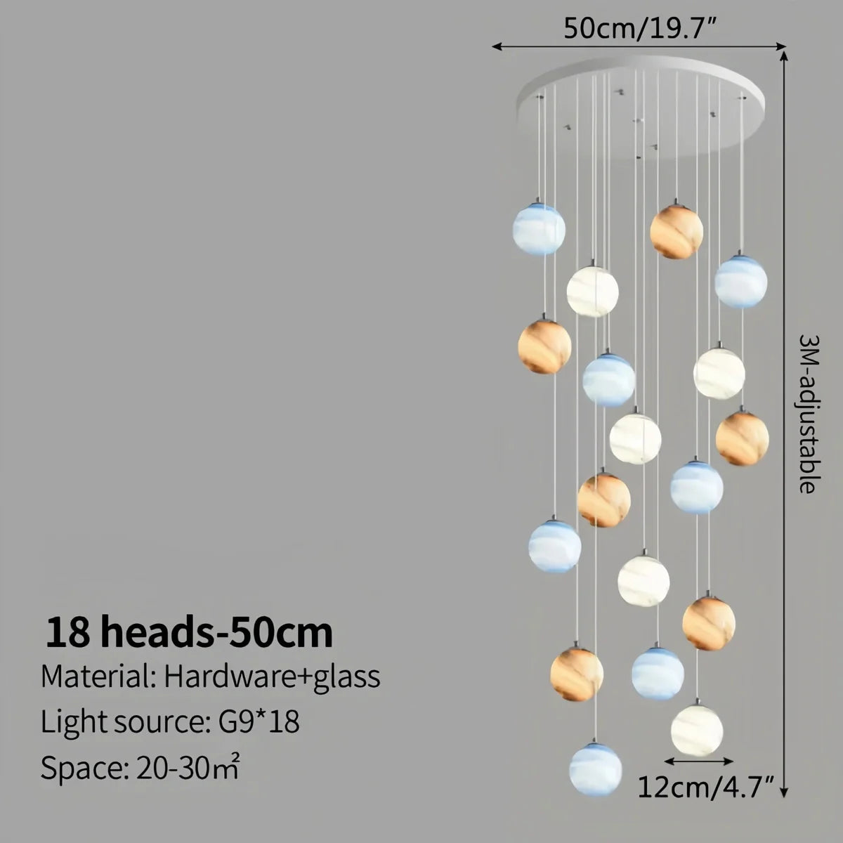 Eloer Modern Attic 3D Moon Celestial Chandelier