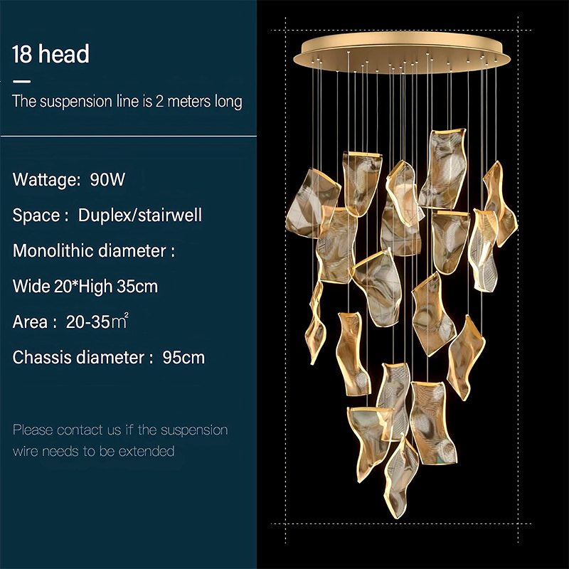 Eloer Light Luxury Art Large Chandelier for Living Room