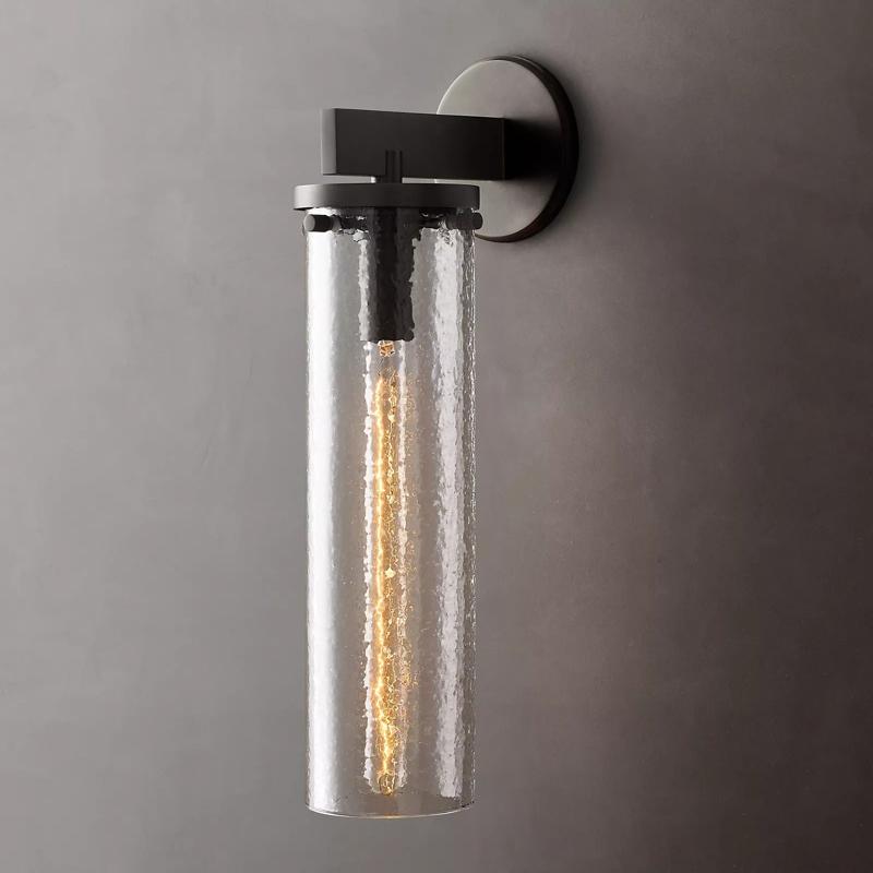 Bamcee Clear Glass Cylindrical Wall Sconce Modern Wall Lamp-konalight