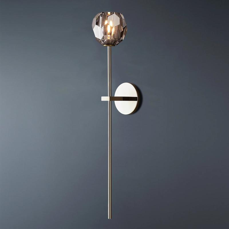 Boule De Smoke Crystal Ball Wall Sconce-konalight