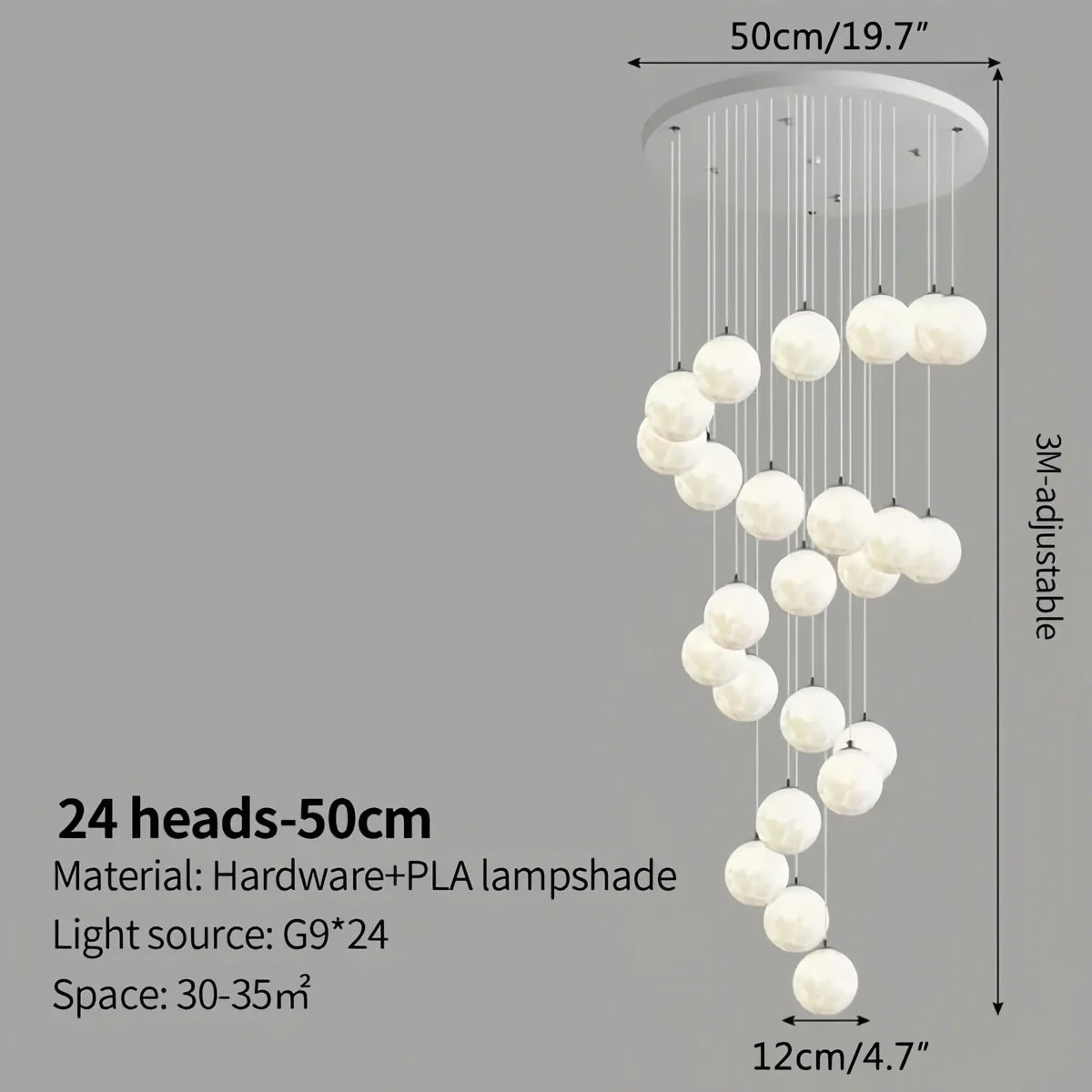 Eloer Modern Attic 3D Moon Celestial Chandelier