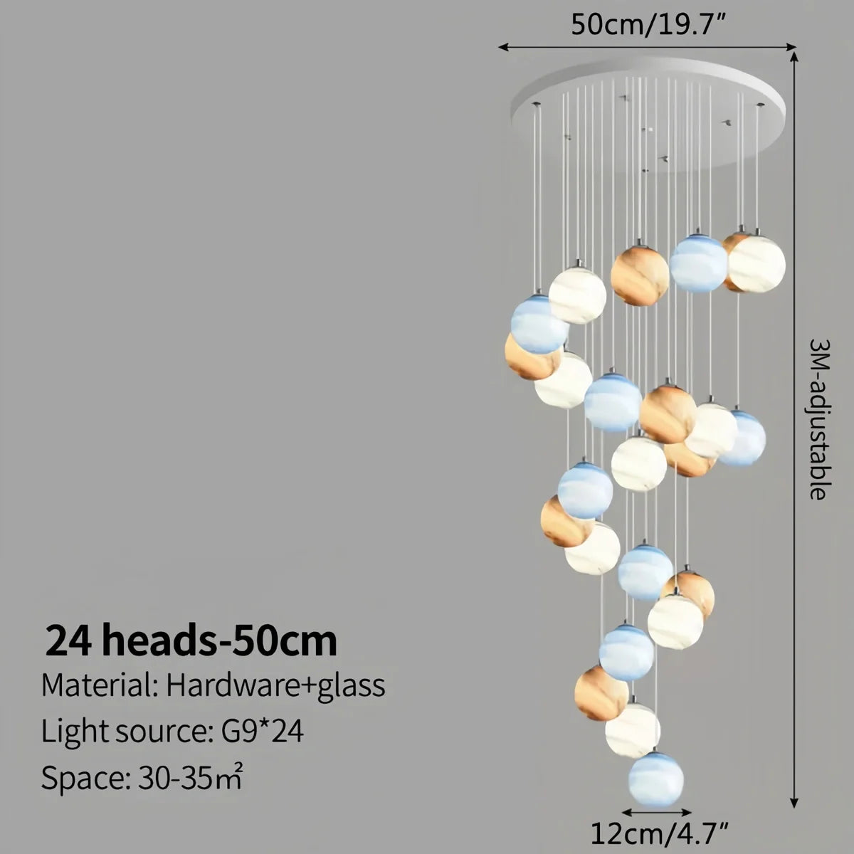 Eloer Modern Attic 3D Moon Celestial Chandelier
