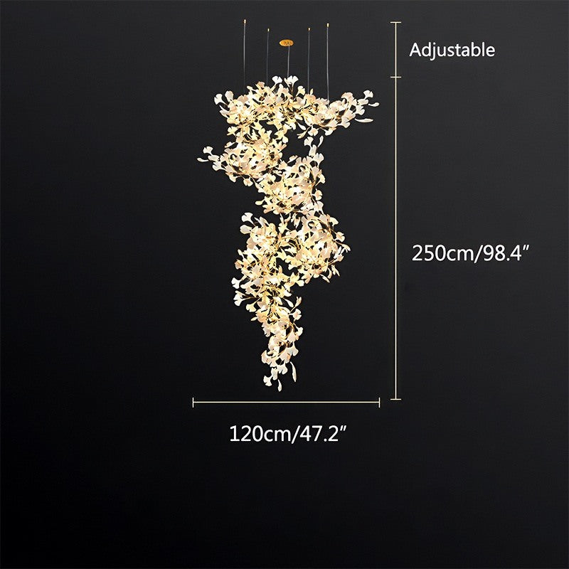 Eloer Large Ginkgo Leaf Chandelier for Living Room