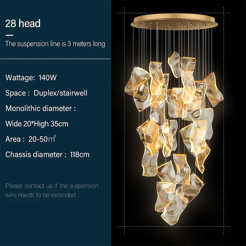 Eloer Light Luxury Art Large Chandelier for Living Room