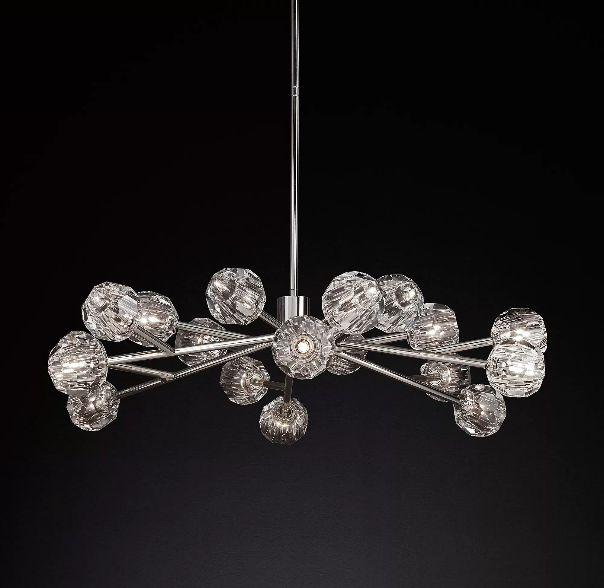 Boule De Crystal Ball Clear Glass Round Chandelier 48"