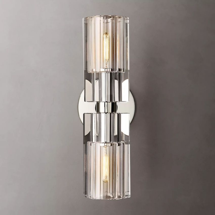 Bamcee Double Head K9 Crystal Linear Wall Sconce Modern Wall Lamp-konalight