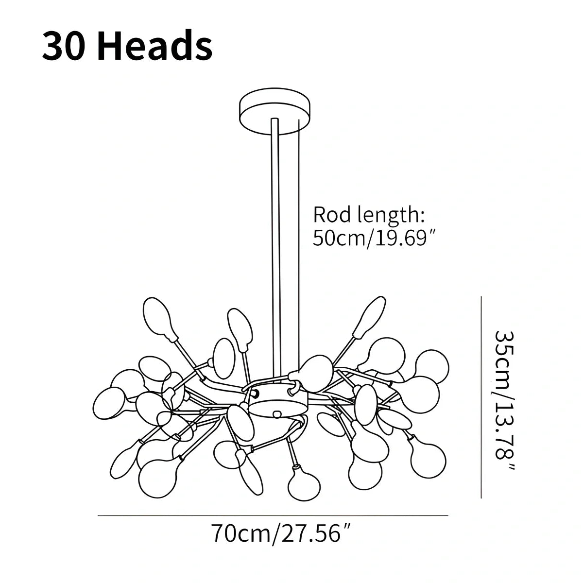 Eloer Firefly Sputnik LED Chandelier for Bedroom