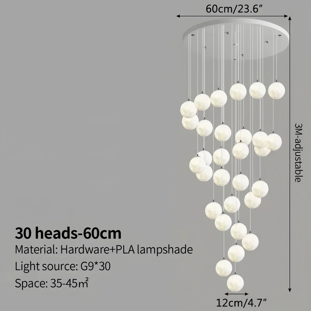 Eloer Modern Attic 3D Moon Celestial Chandelier