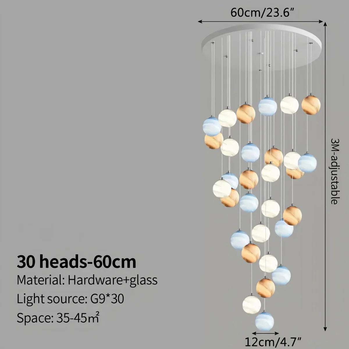 Eloer Modern Attic 3D Moon Celestial Chandelier