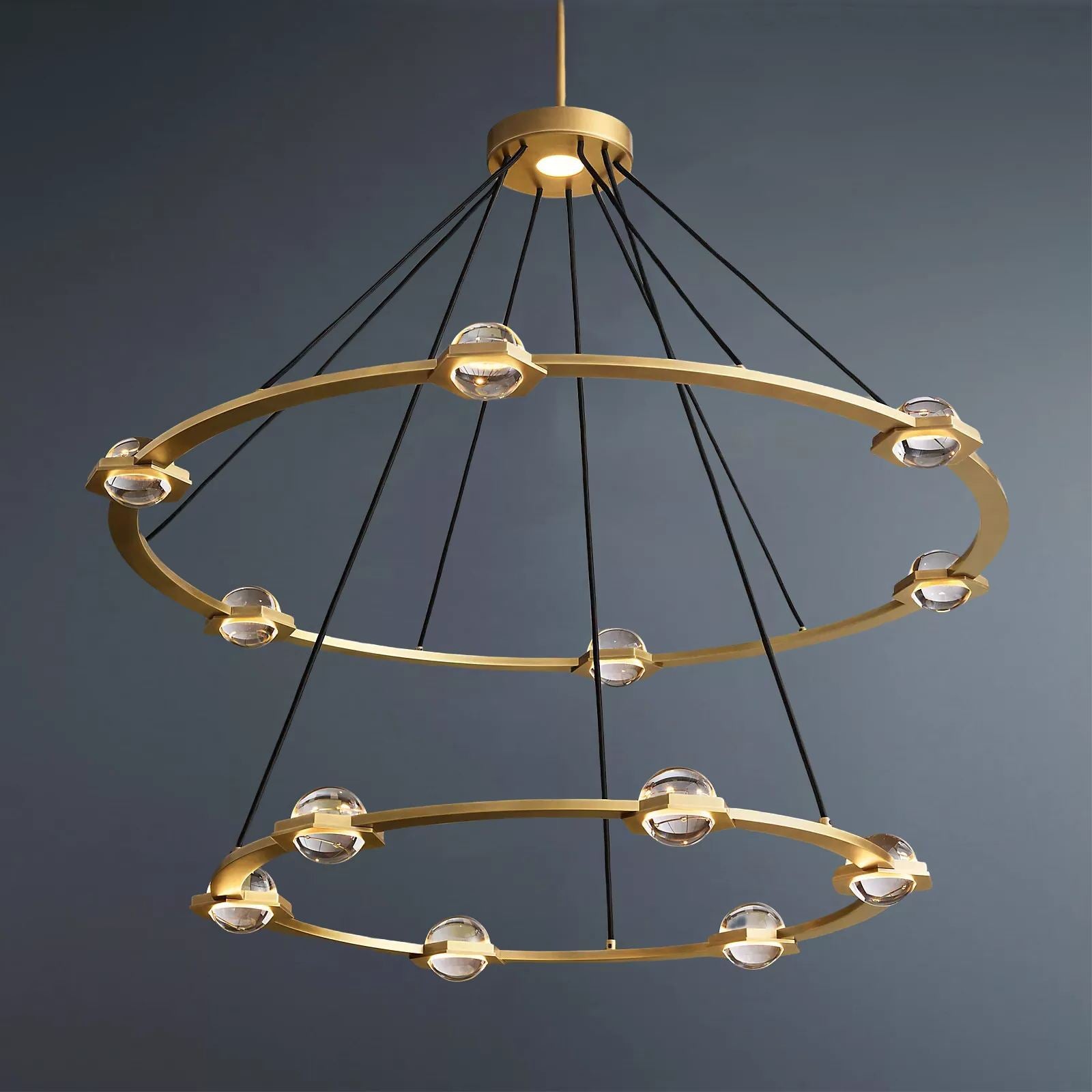 Éclatant Vintage Two-tier Round Chandelier 48"-konalight
