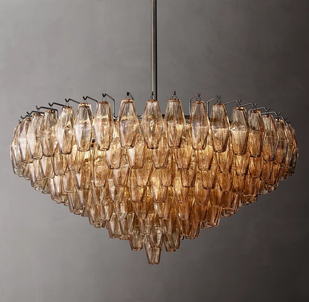 Mia Smoke Glass Tiered Round Chandelier For Dinning Room-konalight
