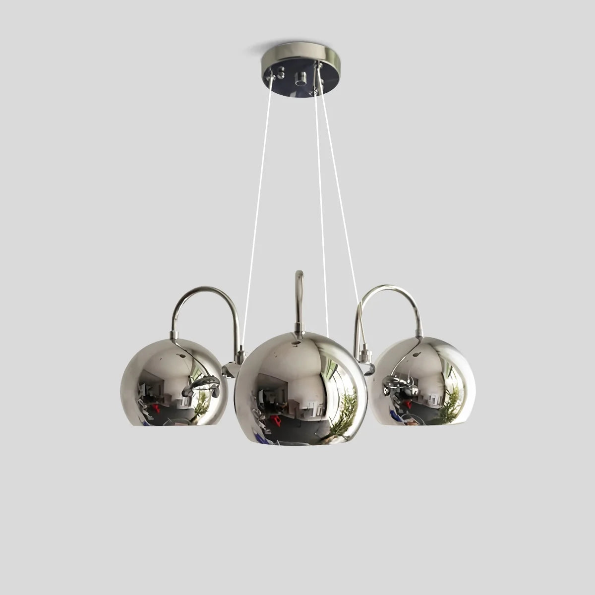 Eloer Bauhaus Style Antique Chrome Chandelier