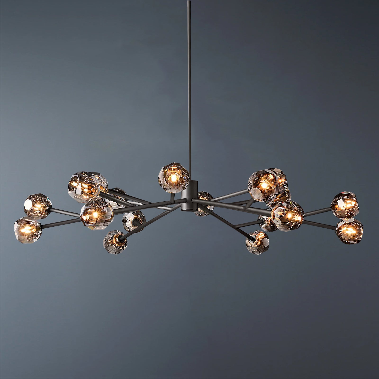 Boule De Crystal Ball Smoke Glass Round Chandelier 60"-konalight