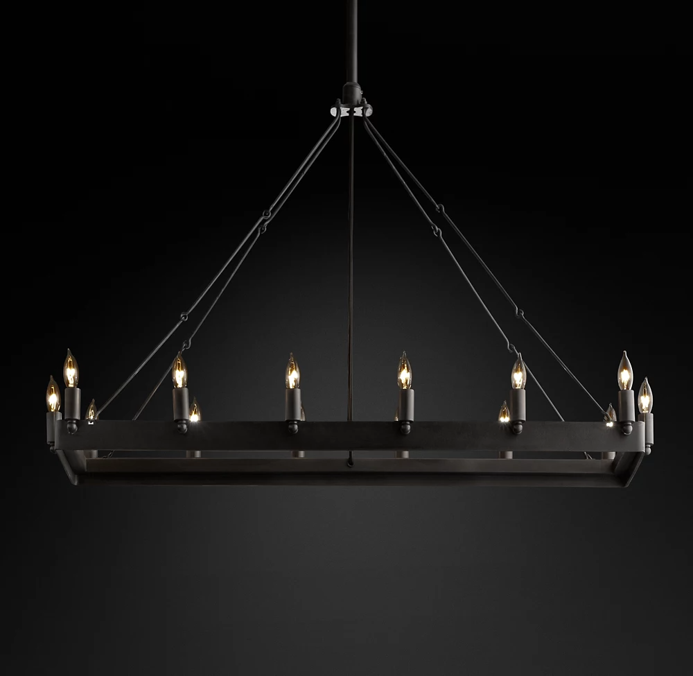 Camino Rectangular Candelsbra Chandelier For Living Room