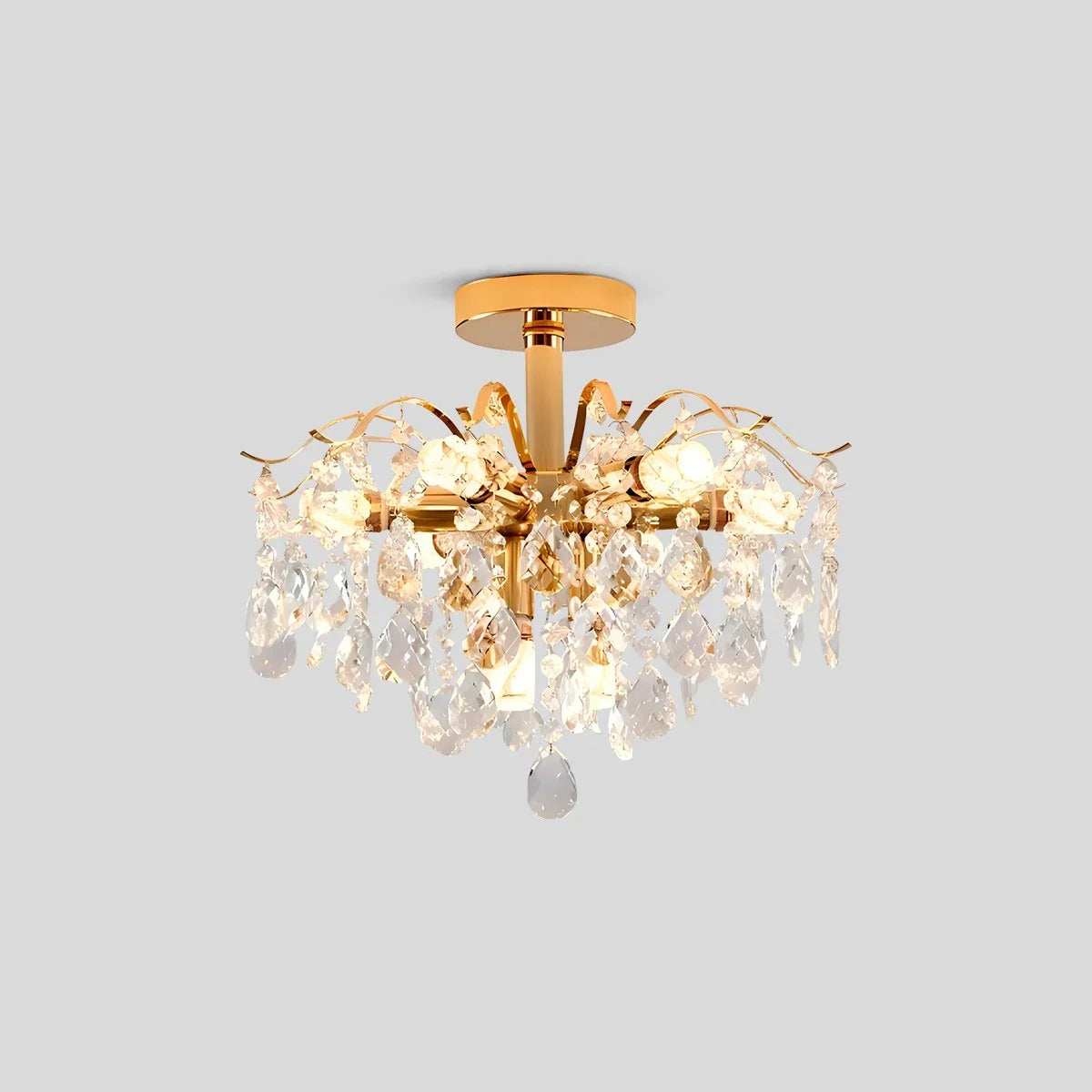 Eloer French Vintage Crystal Ceiling Chandelier