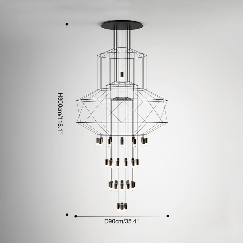 Eloer Wire Tiered Sculptural Chandelier