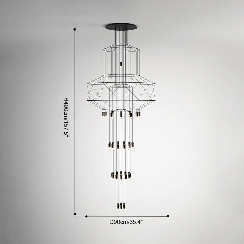 Eloer Wire Tiered Sculptural Chandelier