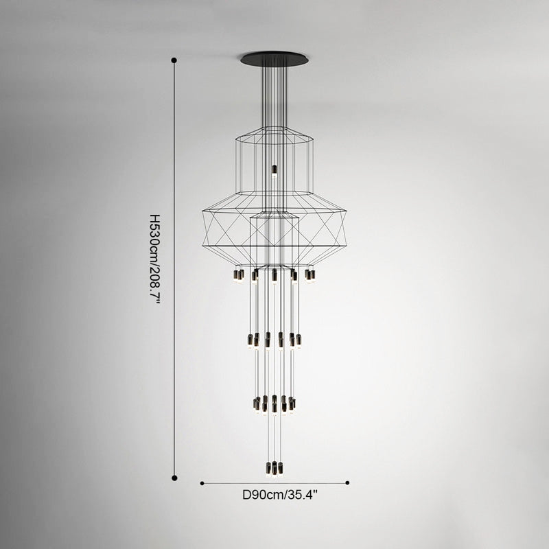 Eloer Wire Tiered Sculptural Chandelier