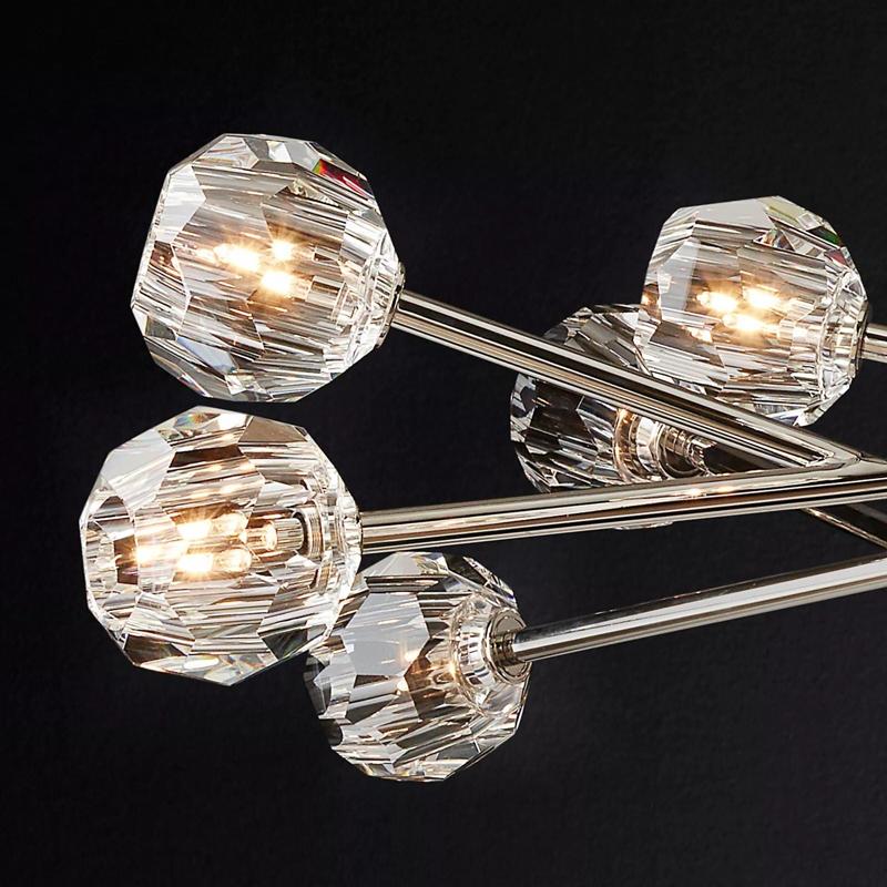 Boule De Crystal Ball Clear Glass Round Chandelier 36"-konalight