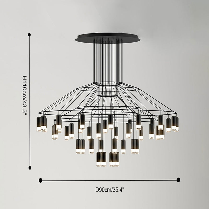 Eloer Wire Tiered Sculptural Chandelier