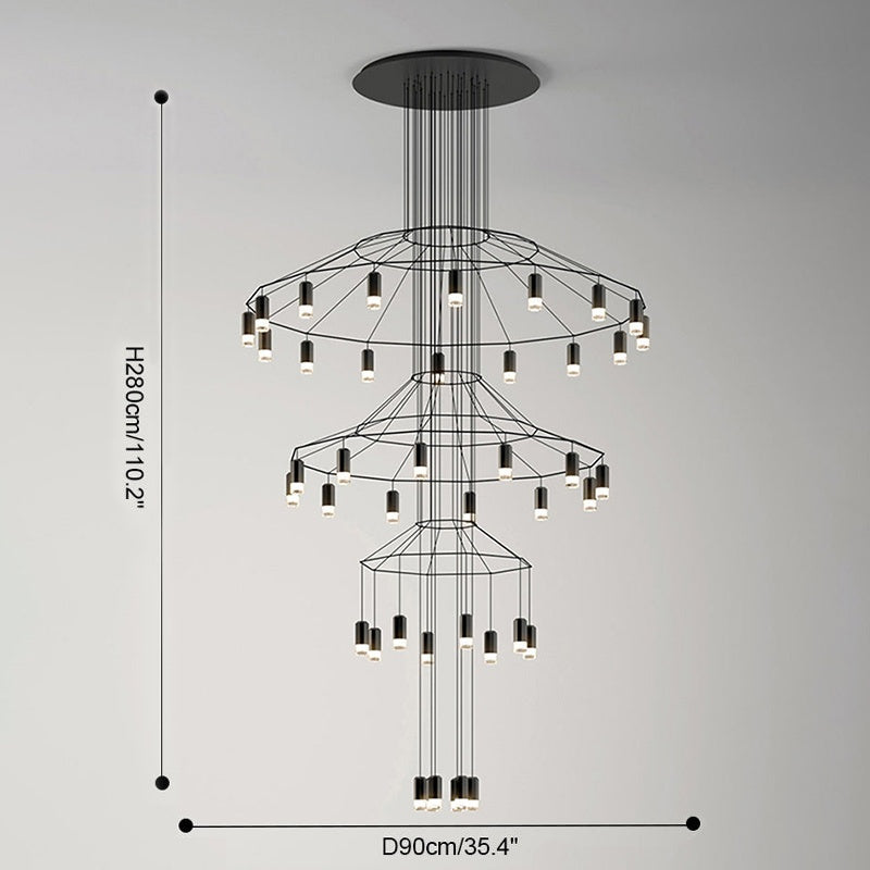 Eloer Wire Tiered Sculptural Chandelier
