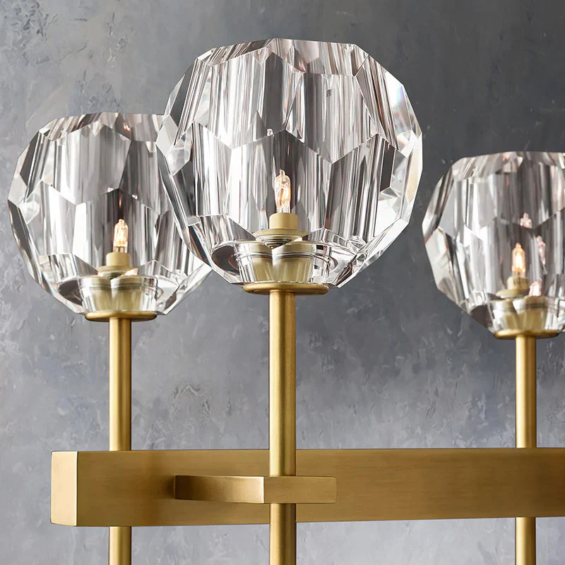 Boule De Crystal Ball Glass Linear Chandelier 60"(rod)-konalight