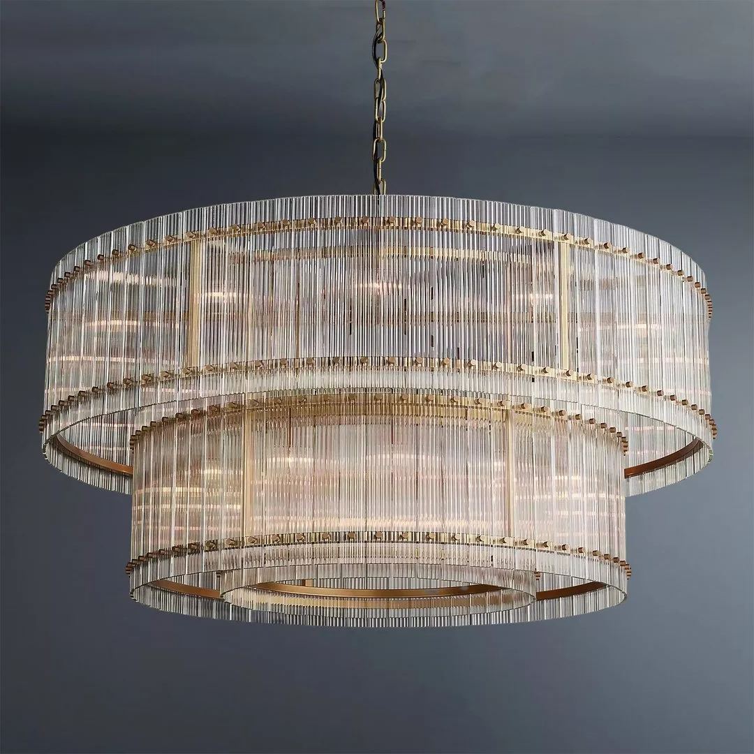 Modern San Marco Cake Two-Tier Round Luxury Chandelier 60"-konalight