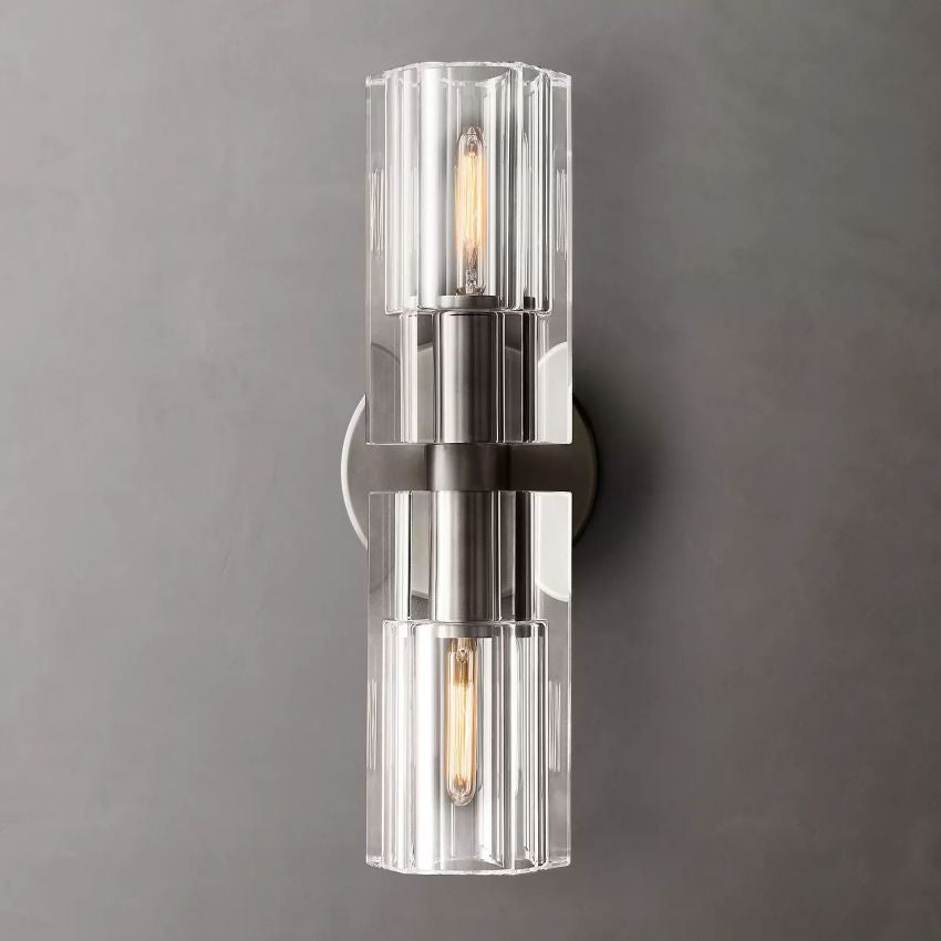 Bamcee Double Head K9 Crystal Linear Wall Sconce Modern Wall Lamp-konalight
