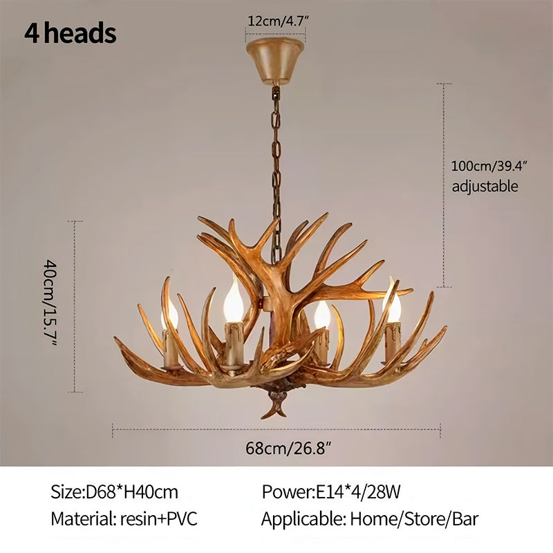 Eloer Antler Shape Resin Chandelier for Living Room