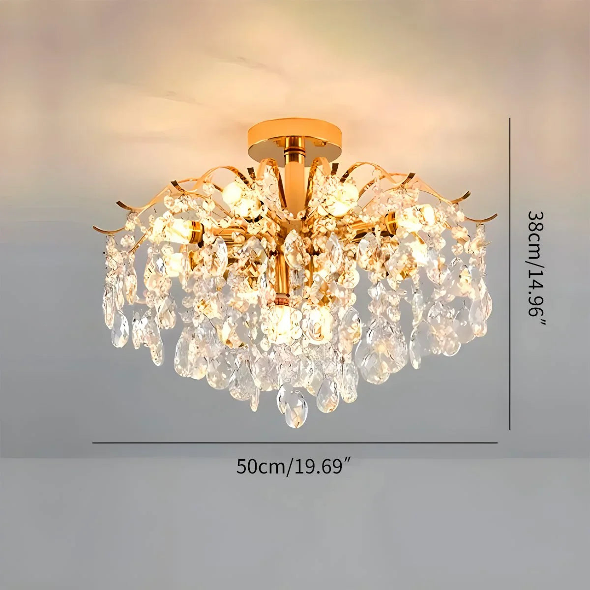 Eloer French Vintage Crystal Ceiling Chandelier