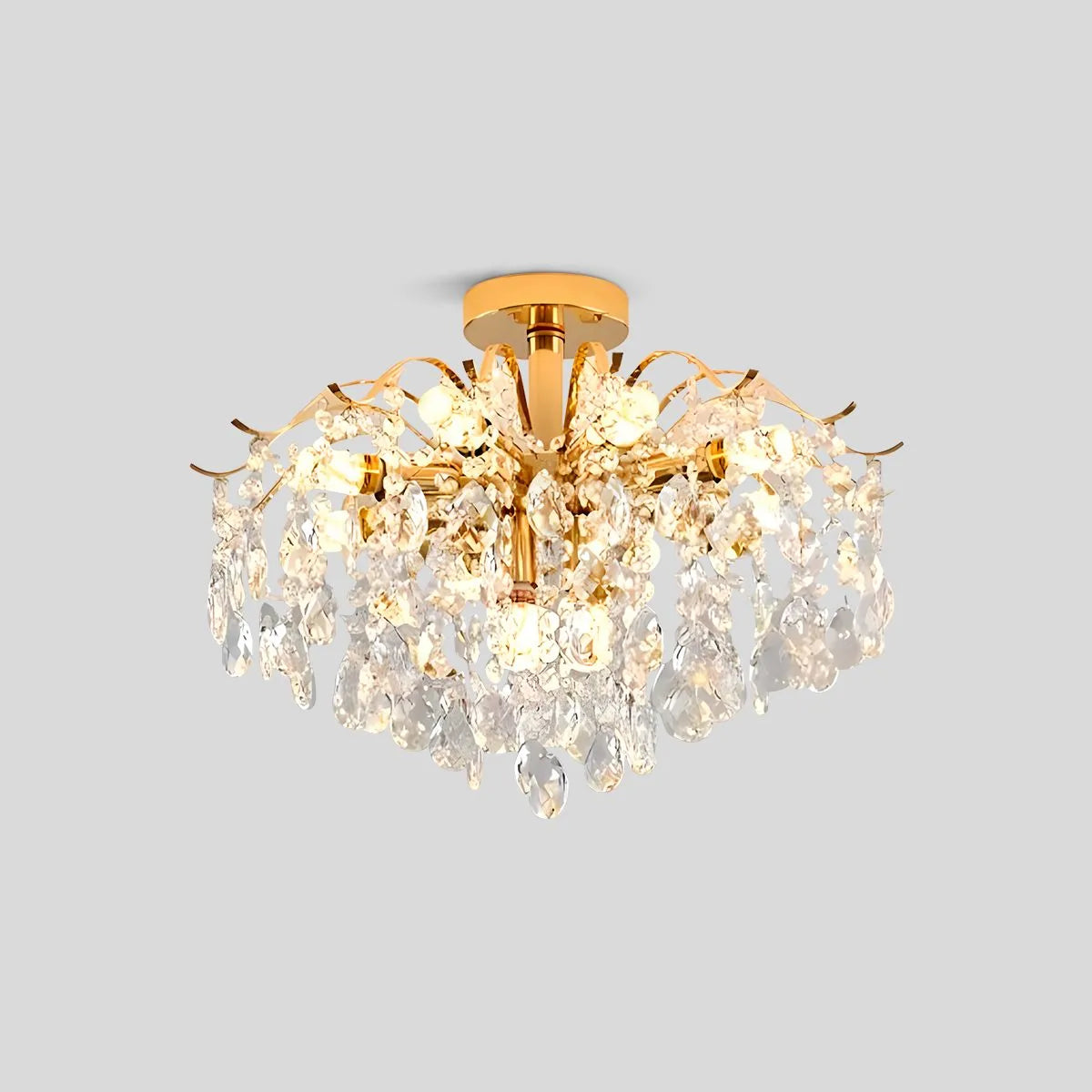 Eloer French Vintage Crystal Ceiling Chandelier