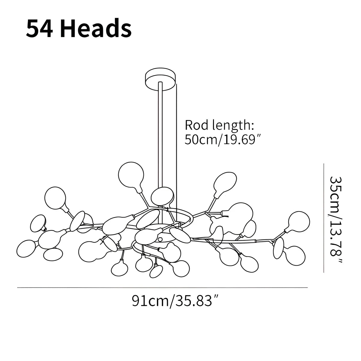 Eloer Firefly Sputnik LED Chandelier for Bedroom