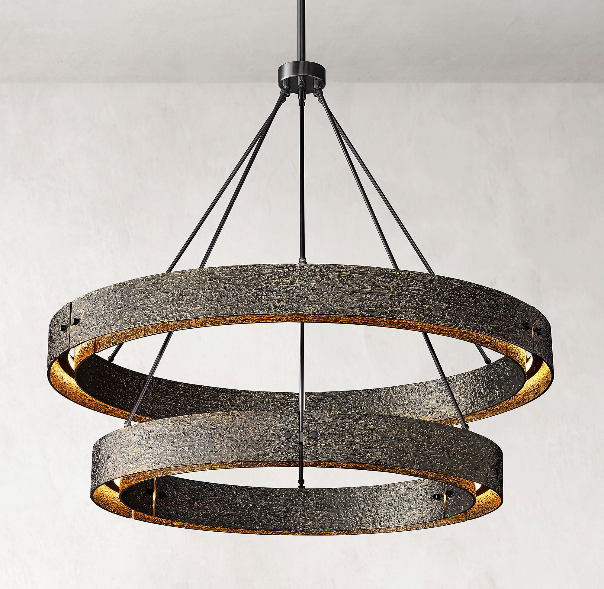 Vouvray 2-tier Round Brass Chandelier D60"-konalight