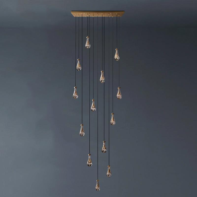 Raindrop Linear Chandelier 13-Light 54"(Long)-konalight