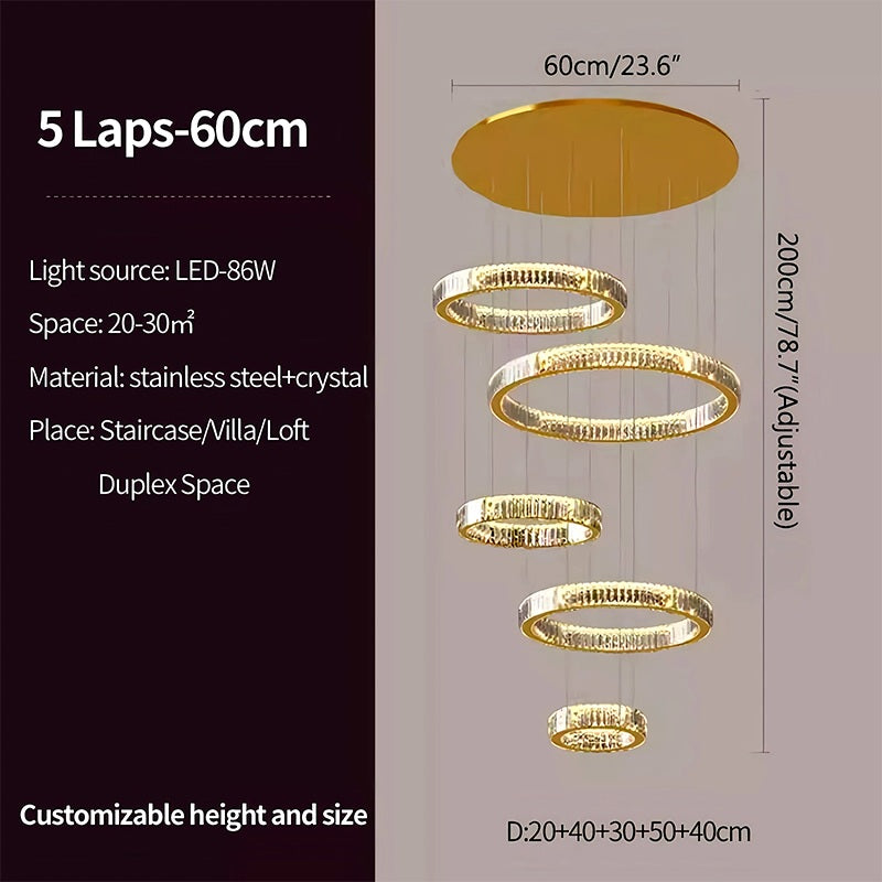 Eloer Nordic Circular Villa Crystal Chandelier