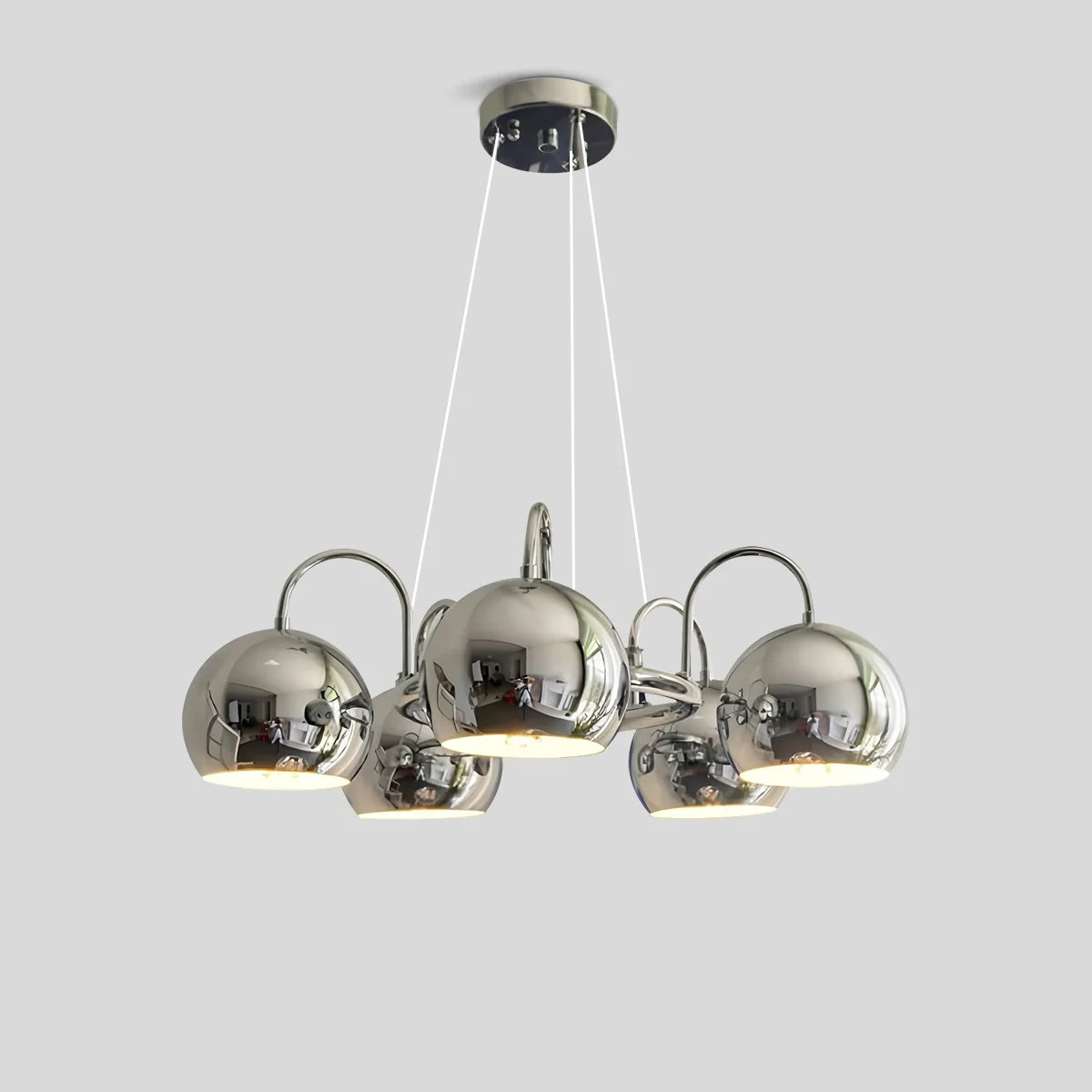 Eloer Bauhaus Style Antique Chrome Chandelier