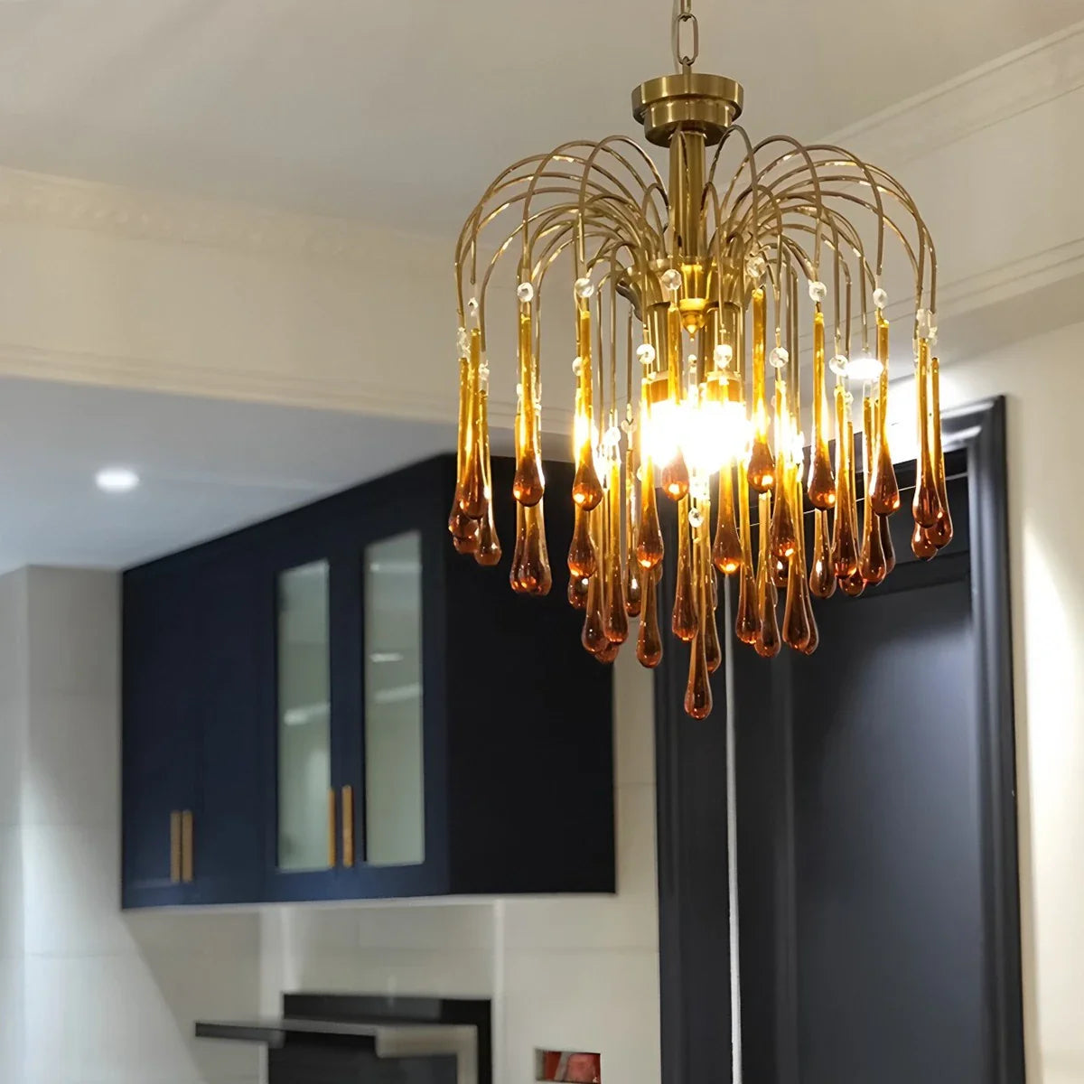 Eloer French Retro Water Drop Glass Chandelier