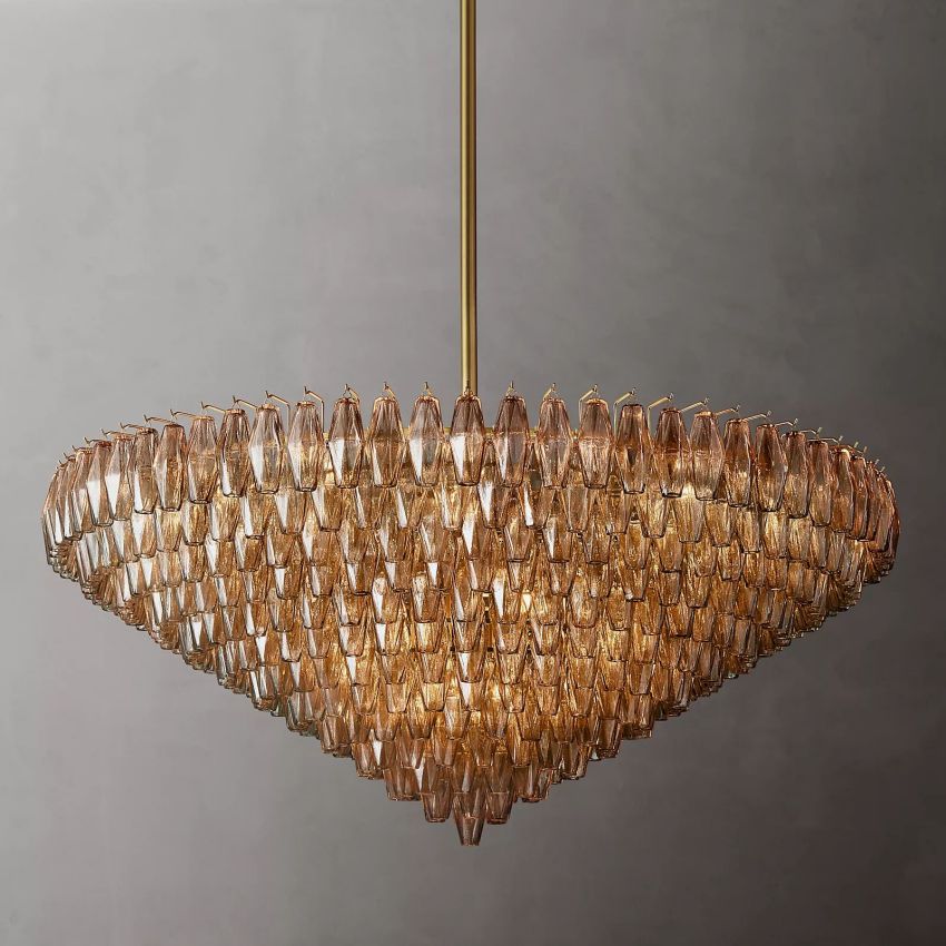 Mia Smoke Glass Tiered Round Chandelier For Dinning Room-konalight