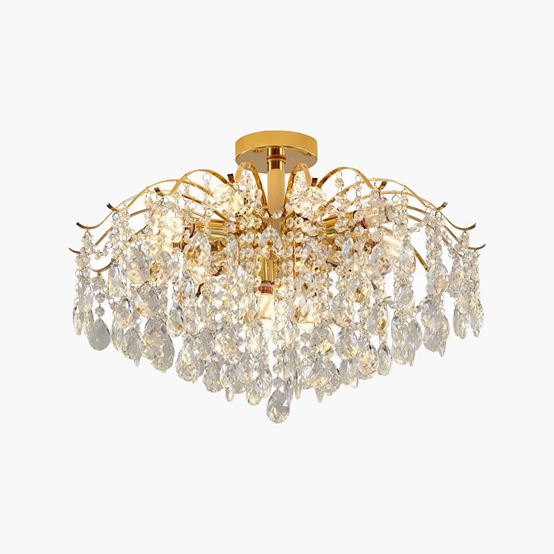 Eloer French Vintage Crystal Ceiling Chandelier