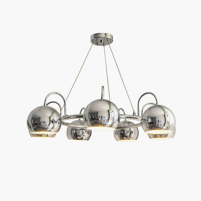 Eloer Bauhaus Style Antique Chrome Chandelier