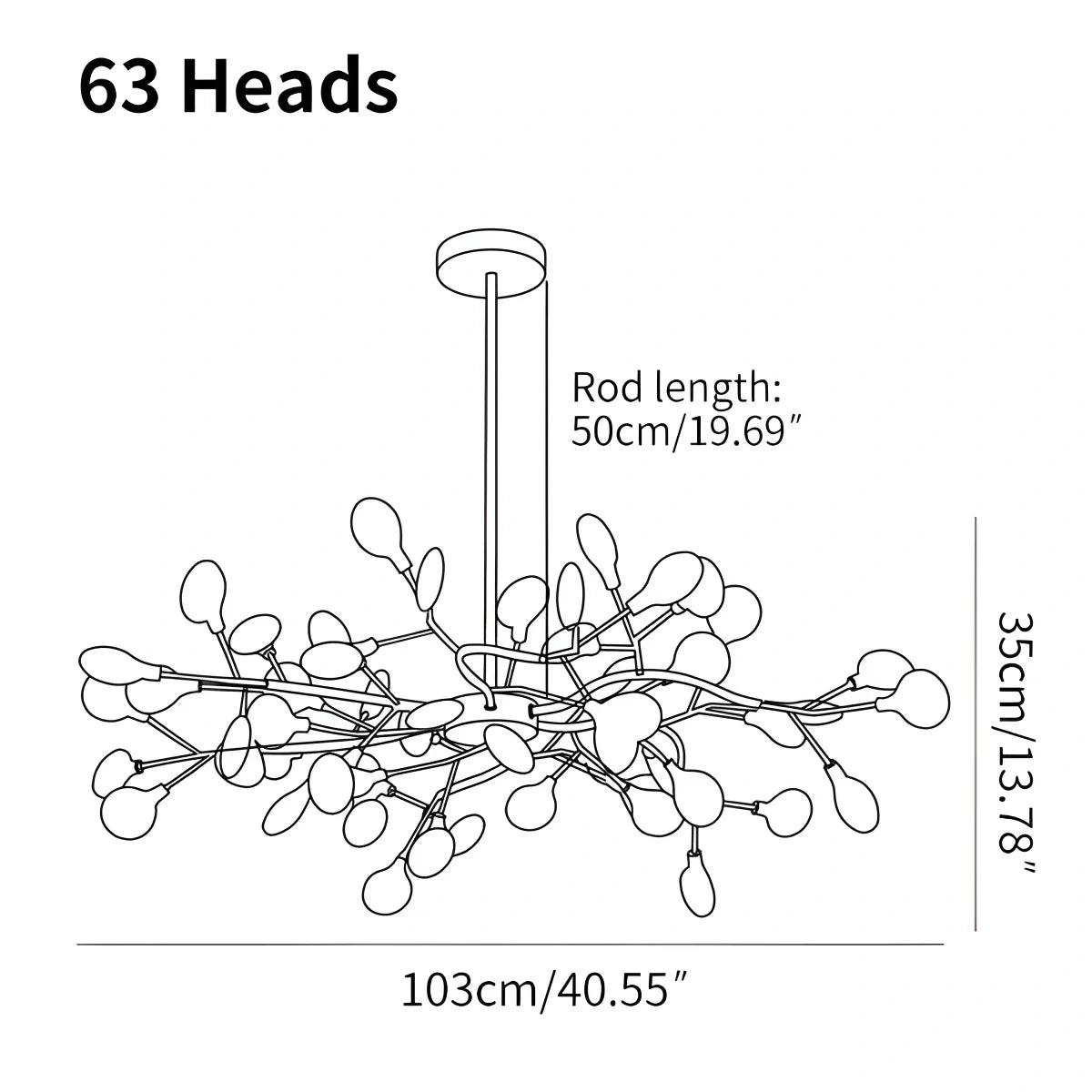 Eloer Firefly Sputnik LED Chandelier for Bedroom